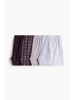 H&M - Men Red 4-Pack Woven Boxer Shorts