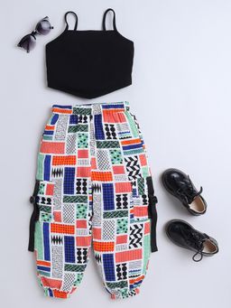 Taffy - Solid Asymmetric Hem Co-ord - Black (Set of 2)