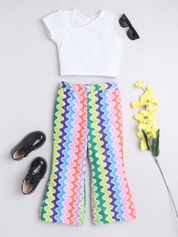 Taffy - Textured Round Neck Co-ord - White (Set of 2)