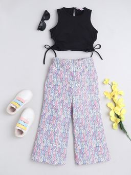 Taffy - Solid Round Neck Co-ord - Black (Set of 2)