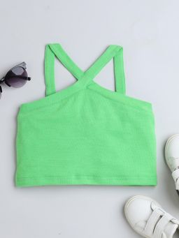 Taffy - Sleeveless Halter Neck Crop Top - Green