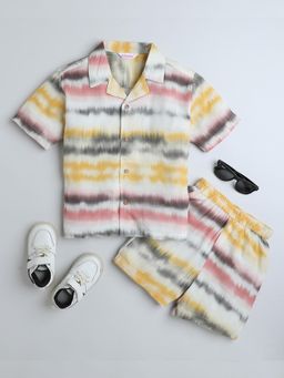 Taffy - Tie & Dye Printed Half Sleeves Shirt & Shorts - Multi-Color (Set of 2)