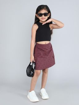 Taffy - Solid Tank Top with Cargo Skirt - Black (Set of 2)