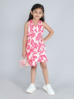 Taffy - 100% Cotton Printed Wrap Dress - White