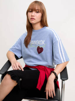 Pomelo - Bangkok Oversized Tee - Baby Blue
