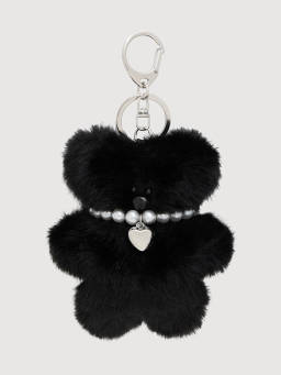 Pomelo - Plush Bear Charm Keyring - Black