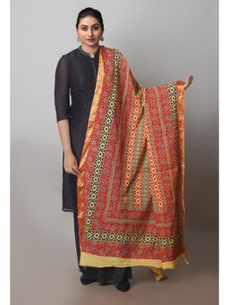 Unnati Silks - Multi-Color Pure Ajrakh Mulmul Cotton Dupatta