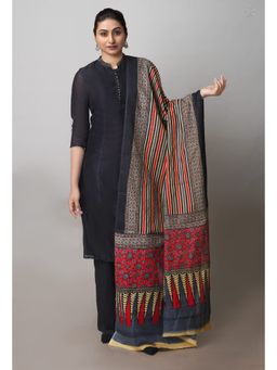 Unnati Silks - Multi-Color Pure Ajrakh Mulmul Cotton Dupatta