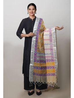 Unnati Silks - Multi-Color Pure Block Printed Kota Cotton Dupatta