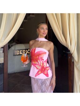 Miakee - Pink Cliche Top with Stole (Set of 2)