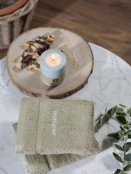 Maspar - Grey Cotton Solid Hand Towels (Pack Of 2)