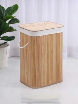 Mush - Brown Bamboo Laundry Basket for Clothes with Lid