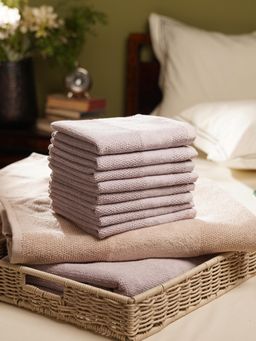 Pure Home + Living - Light Pink Sheared Face Towels (Set Of 8)