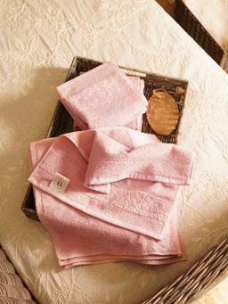 Pure Home + Living - Pink Sheared Face Towels (Set Of 8)