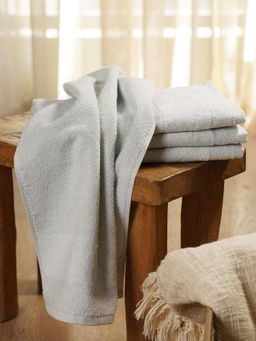 Pure Home + Living - Light Blue Sheared Hand Towels (Set Of 4)
