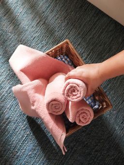 Pure Home + Living - Pink Sheared Hand Towels (Set Of 4)