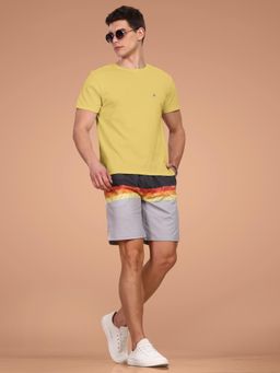 BULLMER - Men Yellow Printed Co-Ord (Set of 2)