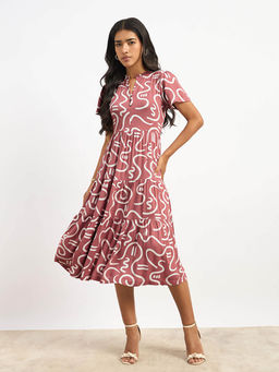 SALT Attire - Mauve Printed Dress