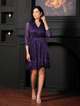 SALT Attire - Purple Fit-And-Flare Dress