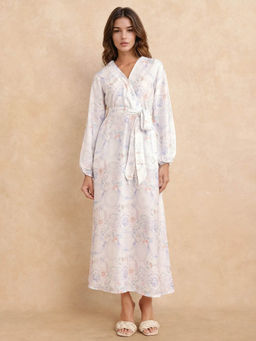 RAREISM - Bhaxjo Print Midi Dress with Belt (Set of 2)