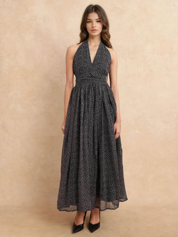 RAREISM - Janert Primary Black Solid Maxi Dress