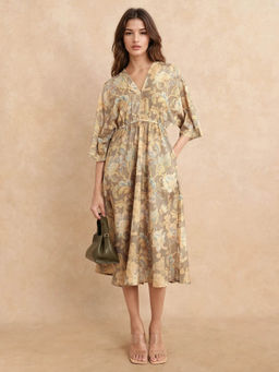RAREISM - Ronboh Dark Green Print Dress