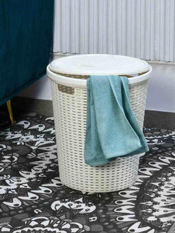 At Home by Nilkamal - Round Laundry Basket 23L Grey