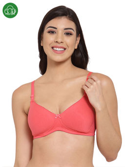 Inner Sense - Organic Cotton Antimicrobal Padded t-shirt Bra-Pink