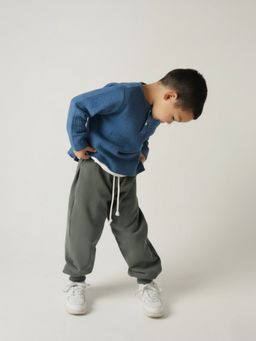 BabyStreet - Kids Blue Cotton Muslin Full Sleeves T-Shirt