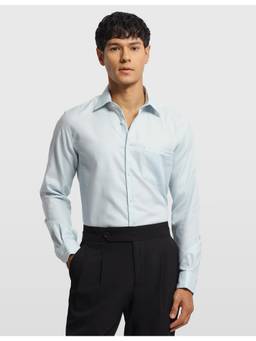 Arrow - Men's Auto press Manhattan Slim Fit Shirt-Blue