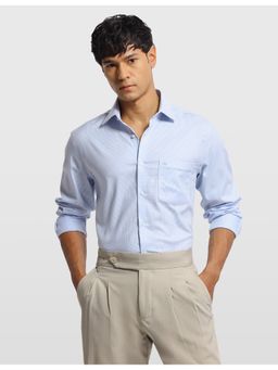 Arrow - Men's Auto press Flax Liberty Classic Fit Shirt-Blue