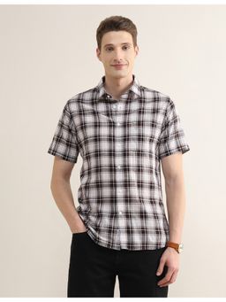U.S. POLO ASSN. - Men's Plaid Checked Regular Fit Shirt-Brown