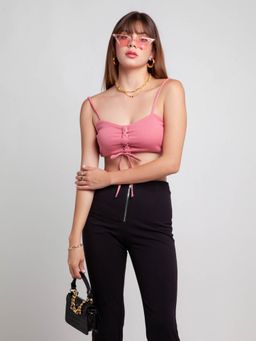 Zink London - Zink Z by Zink London Women Pink Solid Crop Top