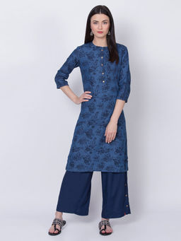 Biba - Blue Floral Kurta