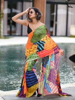 Suta - Multi-Color Printed Printed Saree without Blouse