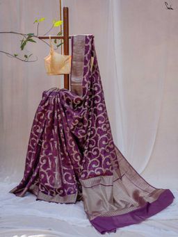 Suta - Purple Woven Zari Saree without Blouse