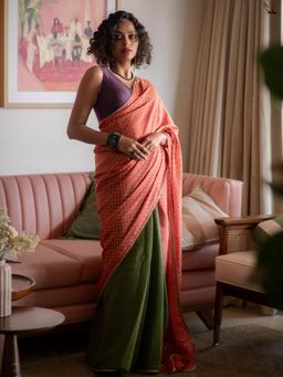 Suta - Green Woven Zari Saree without Blouse