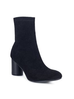 London Rag - Micro Suede Warmer Ankle Boots In Black