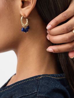 Accessorize London - Women's Bead Charm Hoop Earrings