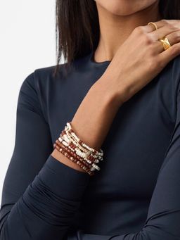 Accessorize London - Women's Mix Bead Stretch Bracelets (Pack Of 8)