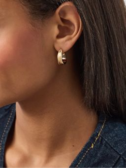 Accessorize London - Women's Mini Molten Texture Hoop Earrings