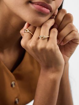 Accessorize London - Women's Knot Rings (Pack of 2)