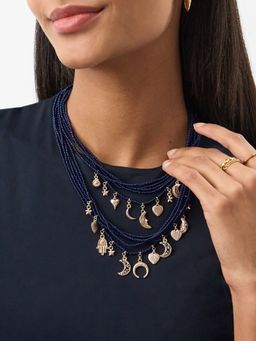 Accessorize London - Women's Celestial Charm Bead Layered Necklace