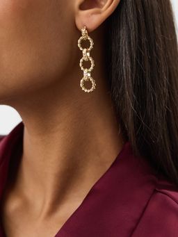 Accessorize London - Women's Twist Link Drop Earrings