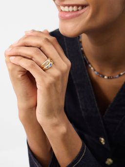 Accessorize London - Women's Celestial Gem Rings (Pack of 2)