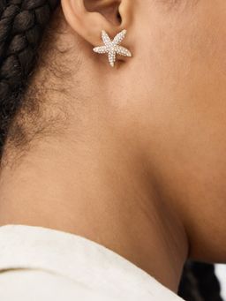 Accessorize London - Women's Diamante Starfish Stud Earrings