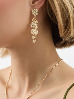 Accessorize London - Women's Molten Coin Drop Earrings