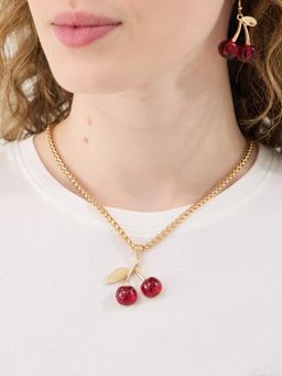 Accessorize London - Women's Cherry Pendant Necklace