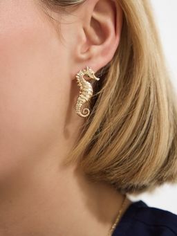 Accessorize London - Women's Seahorse Stud Earrings