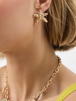 Accessorize London - Women's Pearl Starfish Stud Earrings